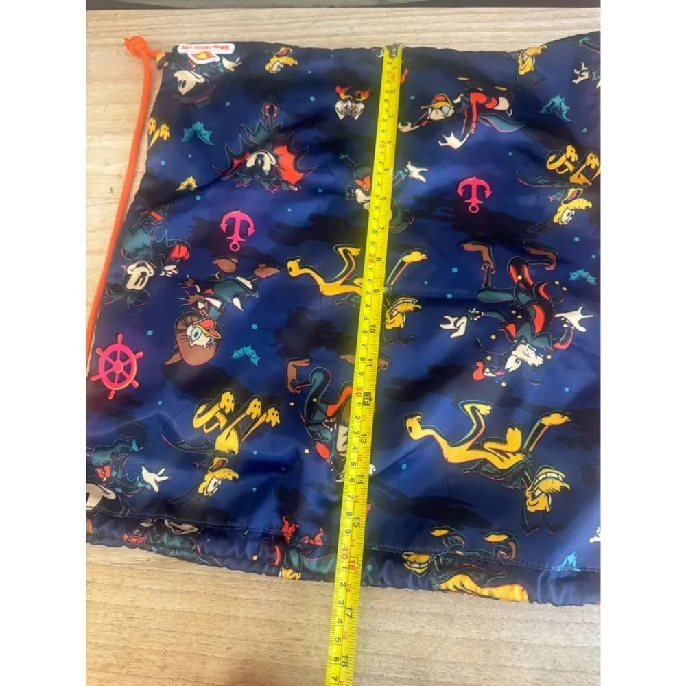Disney cruise line Navy Halloween Character Drawstring Bag with Orange Cords